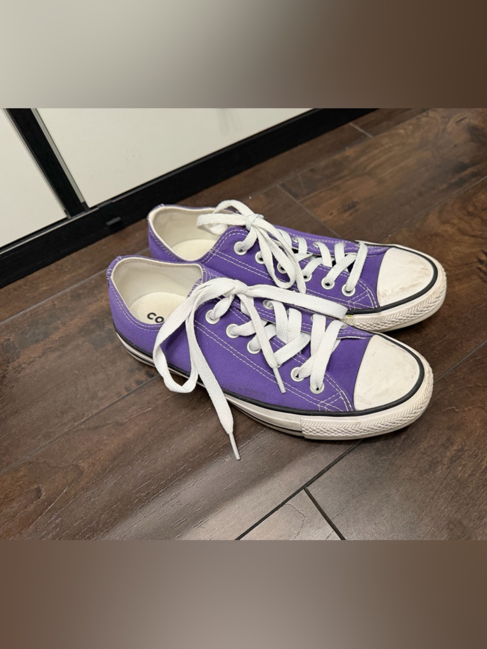 Converse Purple Low-Top Canvas Sneakers with White Laces